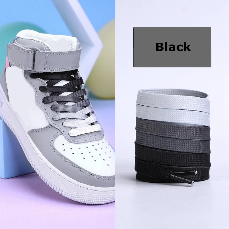 1Pair Gradient Flat Shoelaces for Sneaker Fashion Canvas Leisure Candy Party Fabric Shoelace Woman Men Shoe Laces Shoestrings