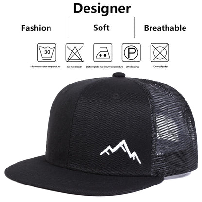 Unisex Mountain Embroidery Hip-hop Net Hats Spring Summer Outdoor Adjustable Casual Baseball Caps Sunscreen Hat