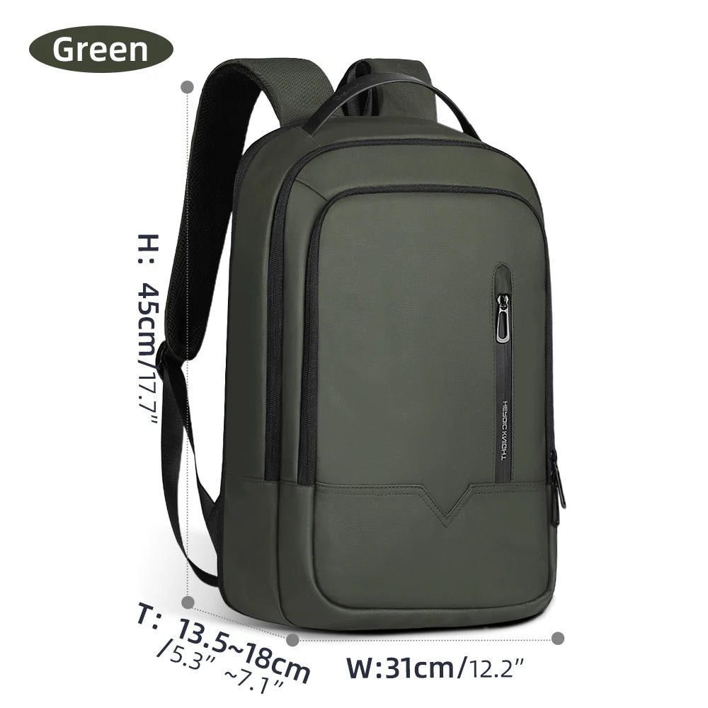 Heroic Knight 15.6" Laptop Backpack Fashion Men Expandable USB Charging Work Backpack Waterproof Travel Pack Thin New School Bag