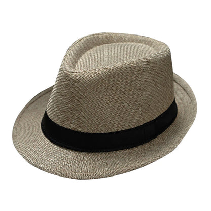 Summer Fedora Hat for Men Fashionable Elegant Vintage Black Women White Red Brim 1920s Panama Top Jazz Beach Unisex Classic Cap