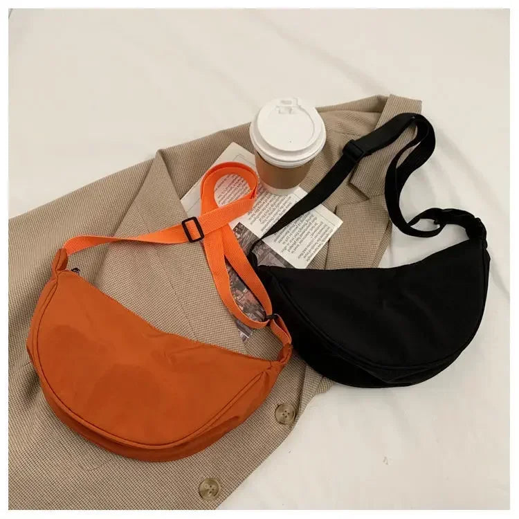 Solid Color Chest Bag For Women Large Capacity Travel Crossbody Female Half Moon Belt Bag Ladies Daily Street Fanny Packs 2024