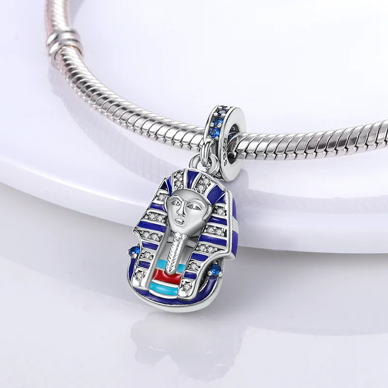 Pyramid Mum Dangle Charm Fit Bangle Bracelet 925 Sterling Silver Cleopatra Pharaoh Charms Beads Pendant Silver Original Jewelry