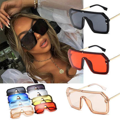 2022 Classic Retro Oversized Sunglasses Shades Female Mirror Eyewear Men/Womens Luxury Design Unisex Big Frame Lady Sun Glasses