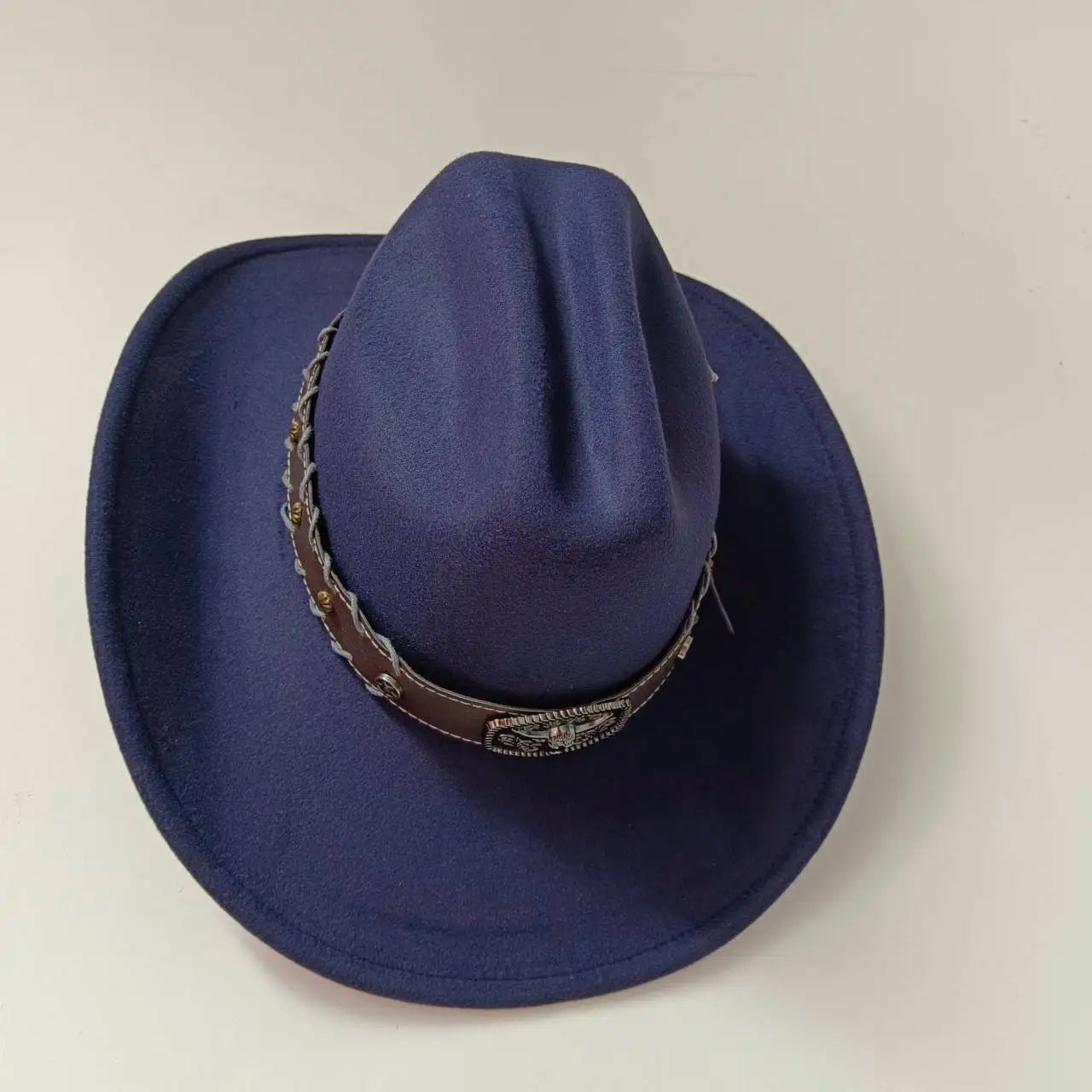 New 9CM Wide Brim Western Cowboy Hat For Men's Vintage Fascinator Cowgirl Jazz Hat Cloche Church Caps Sombrero Hombre