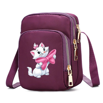 The Aristocats Marie Cat Women Shoulder Bags Cell Phone Purse Crossbody Shoulder Strap Handbag Female Girls Bags Causal Bag Gift