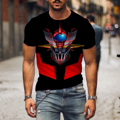 Mazinger Z 3D Print T-Shirts Anime Robot Men Women Casual Fashion Short Sleeve T Shirt Oversized Harajuku Tees Tops Kid Clothing