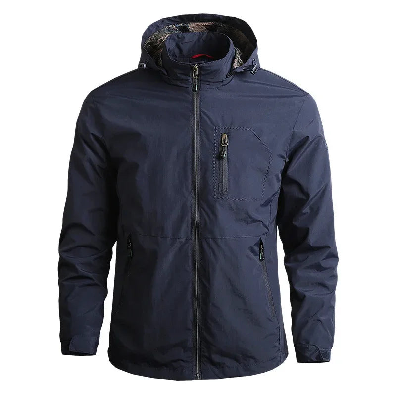 Men's Jackets Waterproof Function Hooded Jacket Windbreaker Outdoor Camping Sports Elastic Coat Male Clothing Thin Overcoat