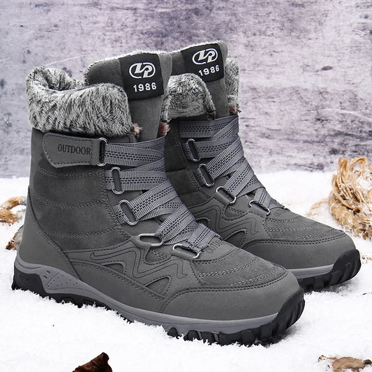 Winter Boots Men 2023 New Warm Plush Snow Boots Unisex Women Outdoor Work High Top Hiking Shoes Non-slip Mid-Calf Boots