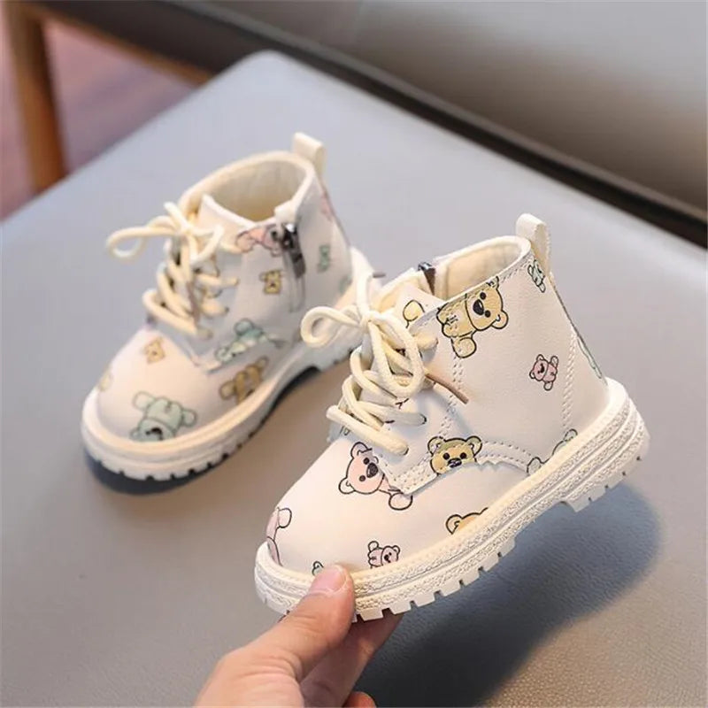 Children Boots for Girls Boys Shoes Spring Autumn PU Leather Baby Boots Fashion Toddler Kids Shoes Warm Winter Snow Boots