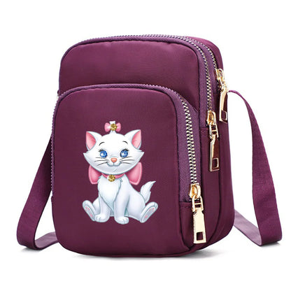 The Aristocats Marie Cat Women Shoulder Bags Cell Phone Purse Crossbody Shoulder Strap Handbag Female Girls Bags Causal Bag Gift