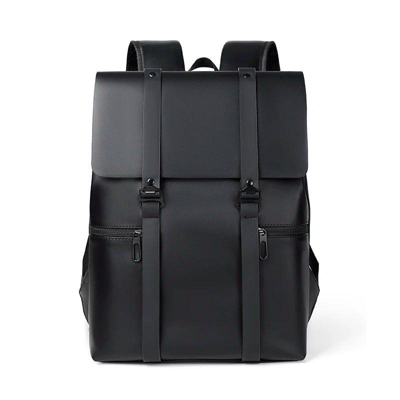 Black Leather Men Backpack Genuine Travel Bag Casual Daypack Fashion School s Large Laptop Soft Skin 14 Backpack