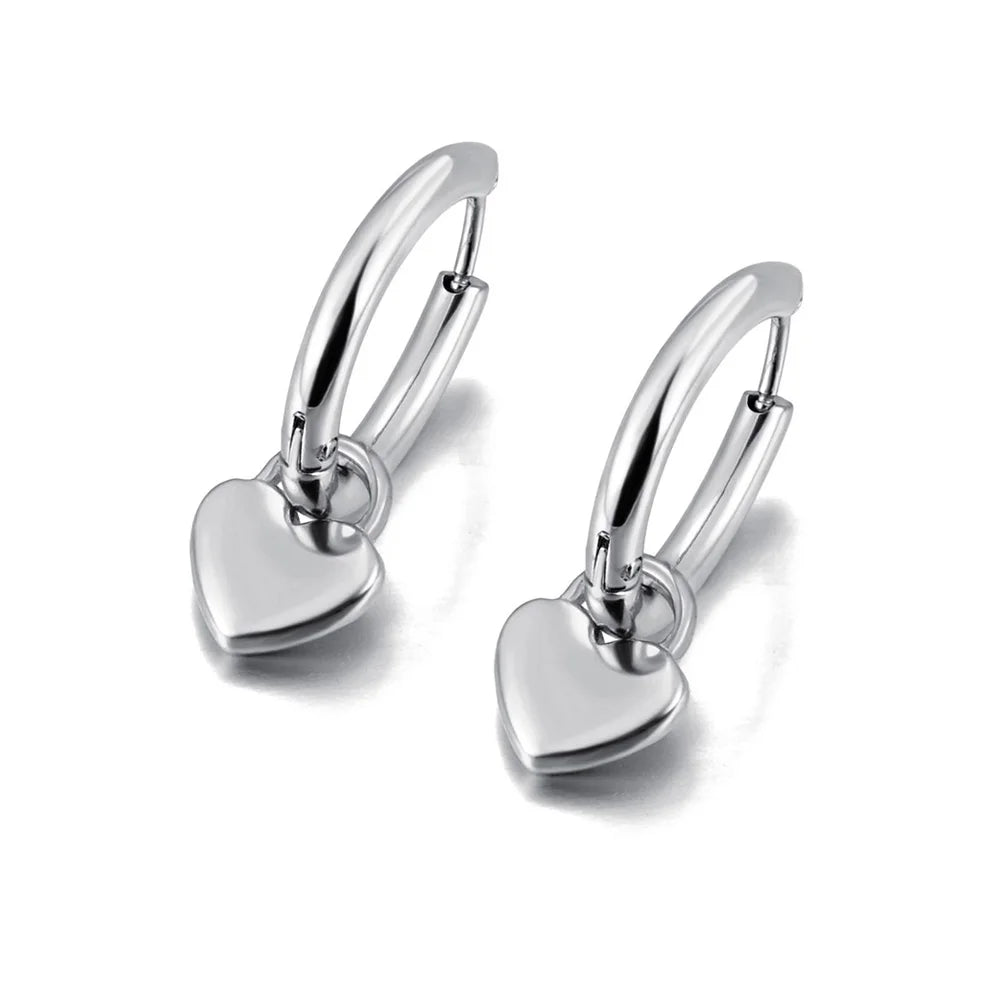 Lokaer Stainless Steel Love Heart Hoop Earrings For Women 18K Gold Plated Hypoallergenic Waterproof Wedding Party Jewelry E23223