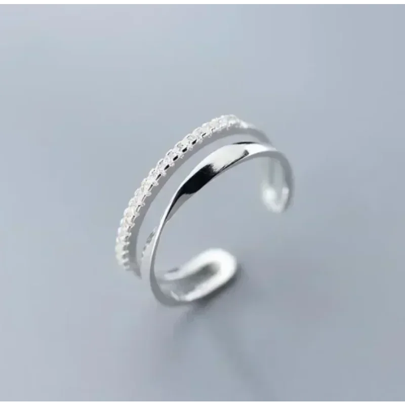 925 Sterling Silver Unique Simple Ring For Women Fashion Jewelry Finger Open Vintage Handmade Ring Allergy For Party Gift