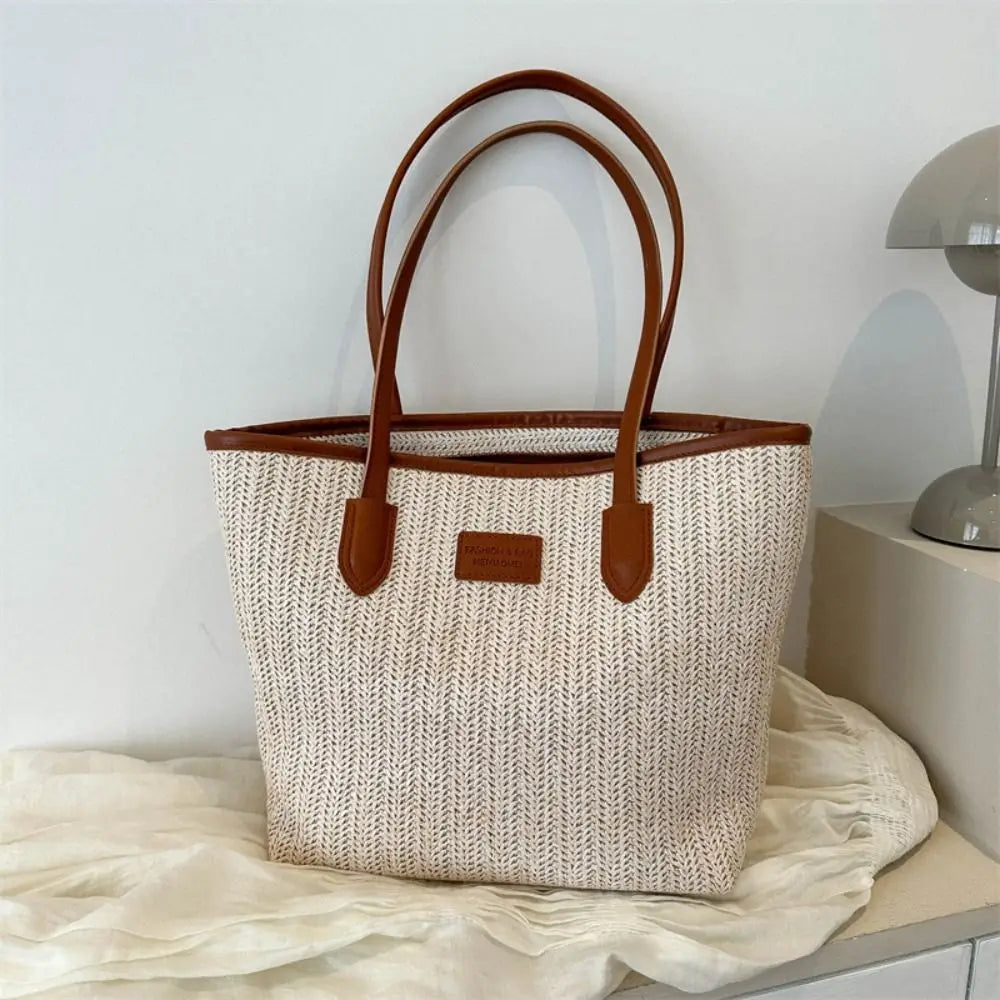 Straw Woven Tote Bag for Women Lady Purse Fashion Casual Bag Beach Bag Handbag