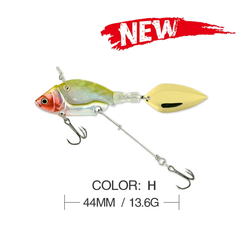 NEW Rotating Metal VIB vibration Bait Spinner Spoon Fishing Lures 13.6g 4.4cm Jigs Trout Winter Fishing Hard Baits Tackle Pesca