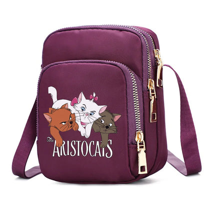 The Aristocats Marie Cat Women Shoulder Bags Cell Phone Purse Crossbody Shoulder Strap Handbag Female Girls Bags Causal Bag Gift