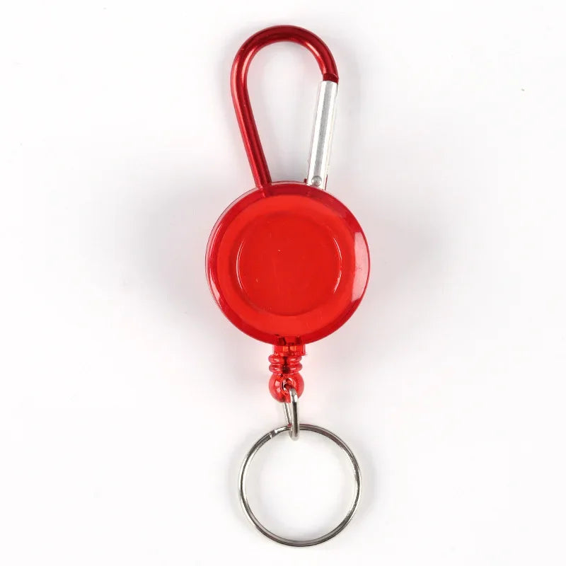 Retractable Pull Keychain Badge Reel ID Lanyard Name Tag Card Holder Reels Recoil Belt Key Ring Chain Clips Keyring Accessories