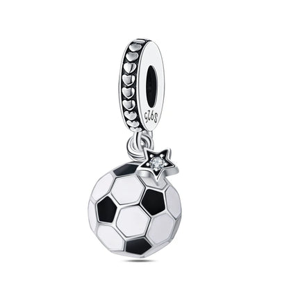 Passionate 925 Silver Dumbbell Badminton Soccer Sport Charms Beads Fit Pandach 925 Original Bracelet DIY Jewelry Graduation Gift