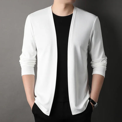 New Men's Long Sleeved Cardigan Jacket Casual Fashion Top