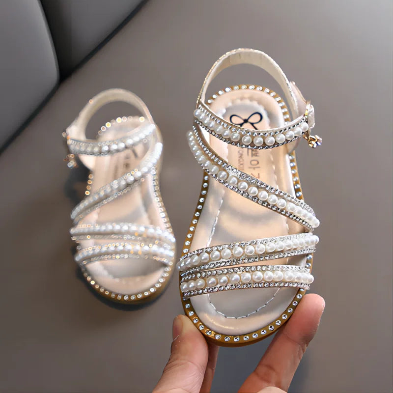 Girl Sandals Summer Fashion Kids Baby Girls Bling Rhinestone Princess Single Sandals For Little Big Girl's Shoes