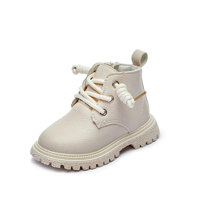 Baby Kids Short Boots Boys Shoes Autumn Winter Leather Children Boots Fashion Toddler Girls Boots Toddler Boot Snow Shoes E08091