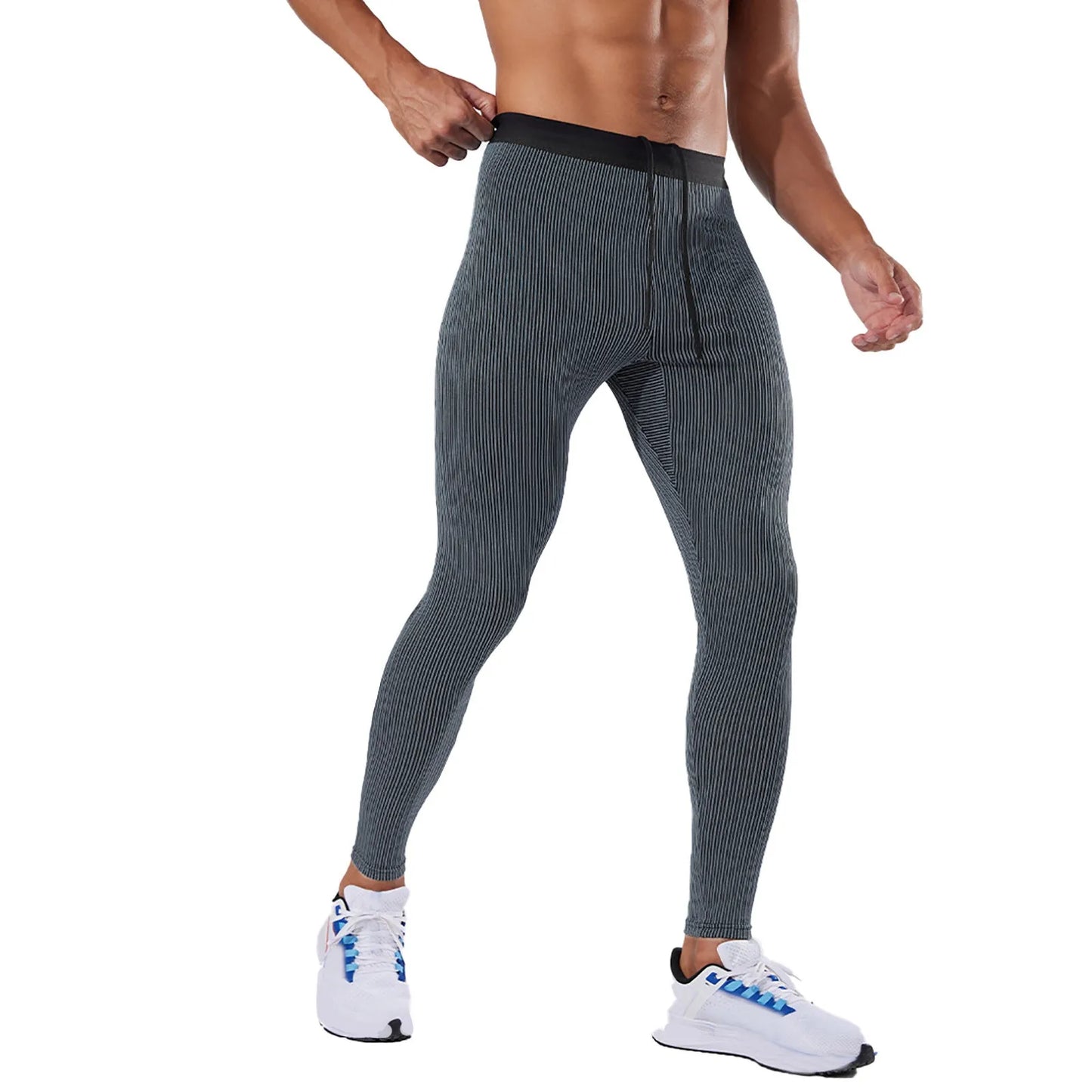 Men'S Fit Tight Leggings  Running Tight Pants Threaded Elastic Fitness Pants Gym Athletic Pants Skinny Push Up Leggings 2024