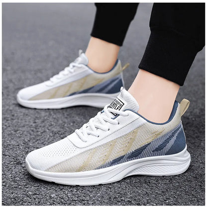 Men's Spring New Casual Running Shoes Sports Tennis Shoes Soft-soled Ultra-light Student Delivery Shoes