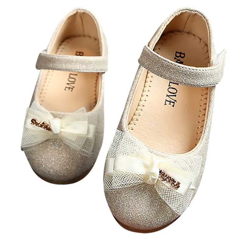 Toddler Little Girls Ballerina Flats Shoes Ballet Princess Bow Wedding Party Dress Shoes