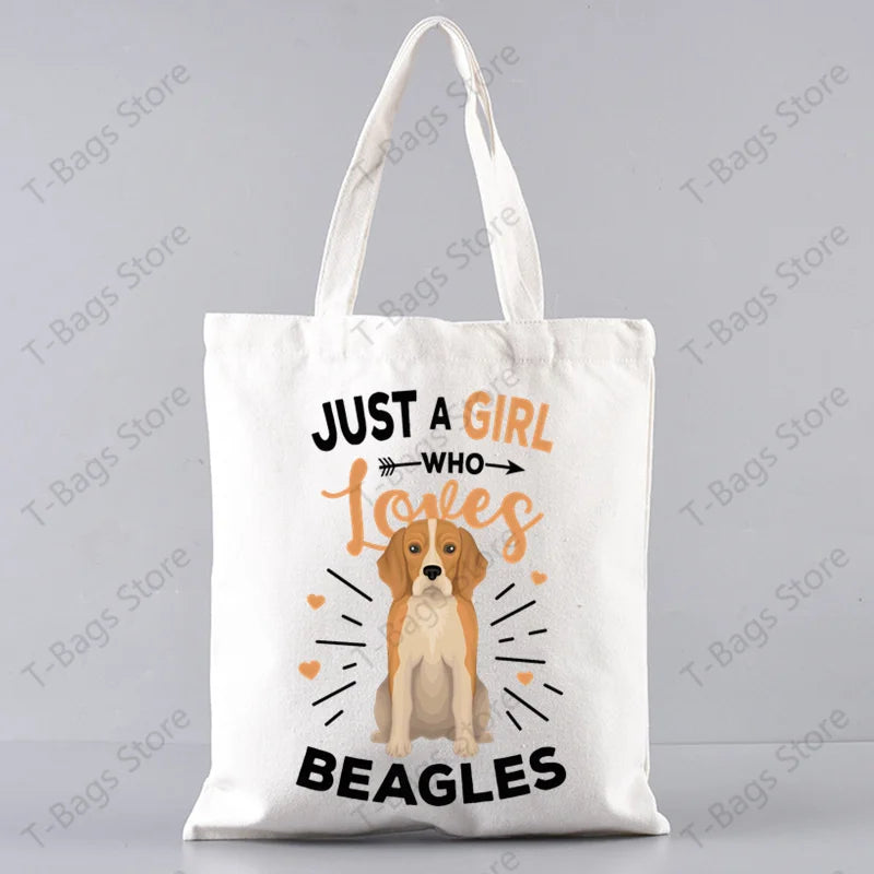 2pcs/set Beagle Bagel Dog Cute Print Tote Bag, Large Capacity Shoulder Bag, Women's Casual Handbag for Work School Shopping