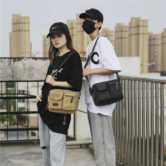 2024 New Canvas Bag Men's Shoulder Bags Retro Casual Messenger bag Outdoor travel men bag bolsos de hombre crossbody bags sac 가방