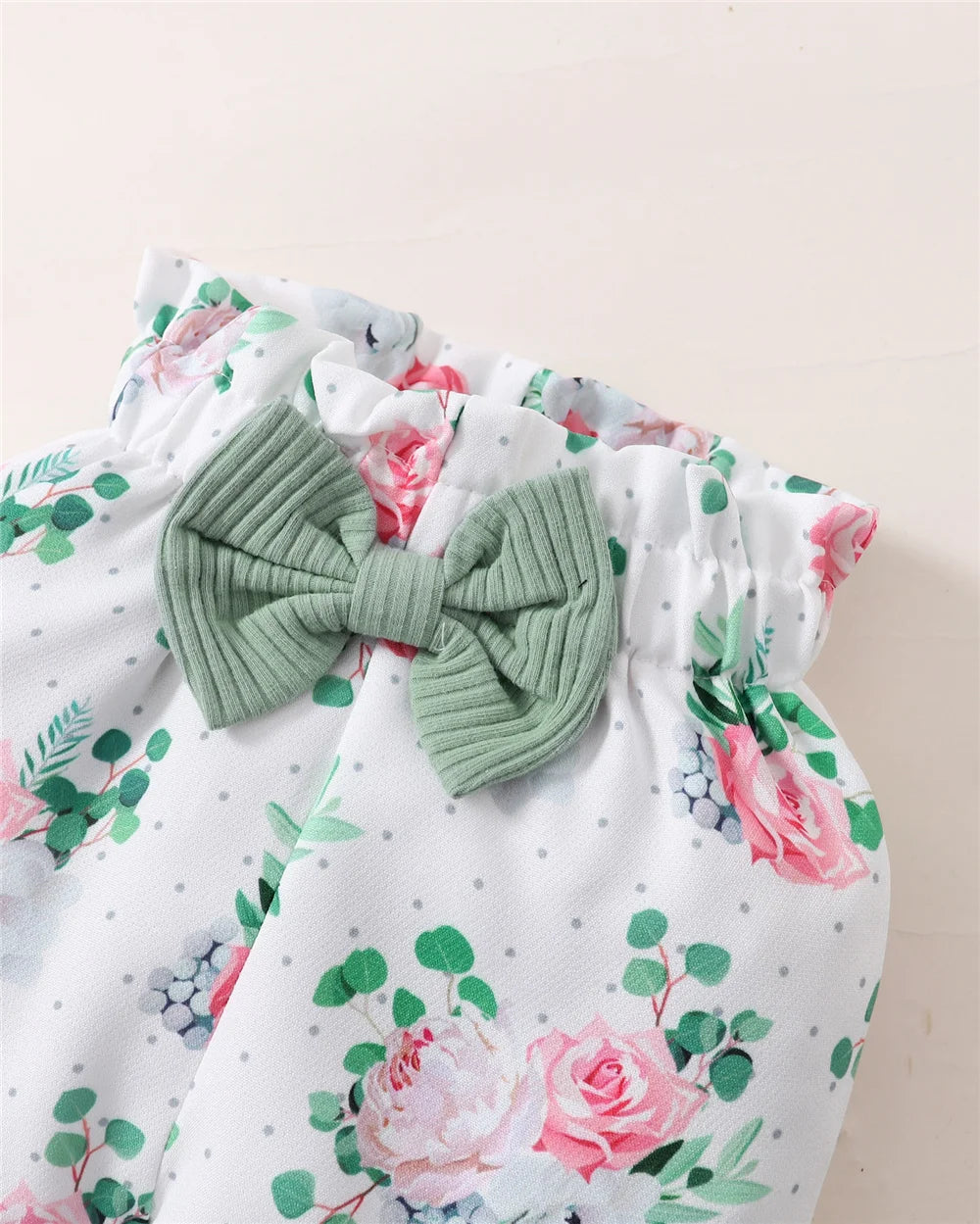 Newborn Baby Girl 3PCS Clothes Set Letters Short Sleeve Romper+Flowers Pant+Bowknot Headband Summer Lovely Outfit