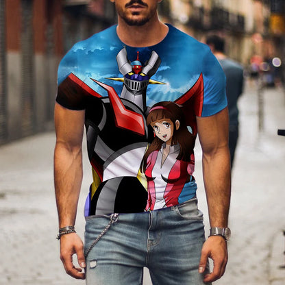 Mazinger Z 3D Print T-Shirts Anime Robot Men Women Casual Fashion Short Sleeve T Shirt Oversized Harajuku Tees Tops Kid Clothing