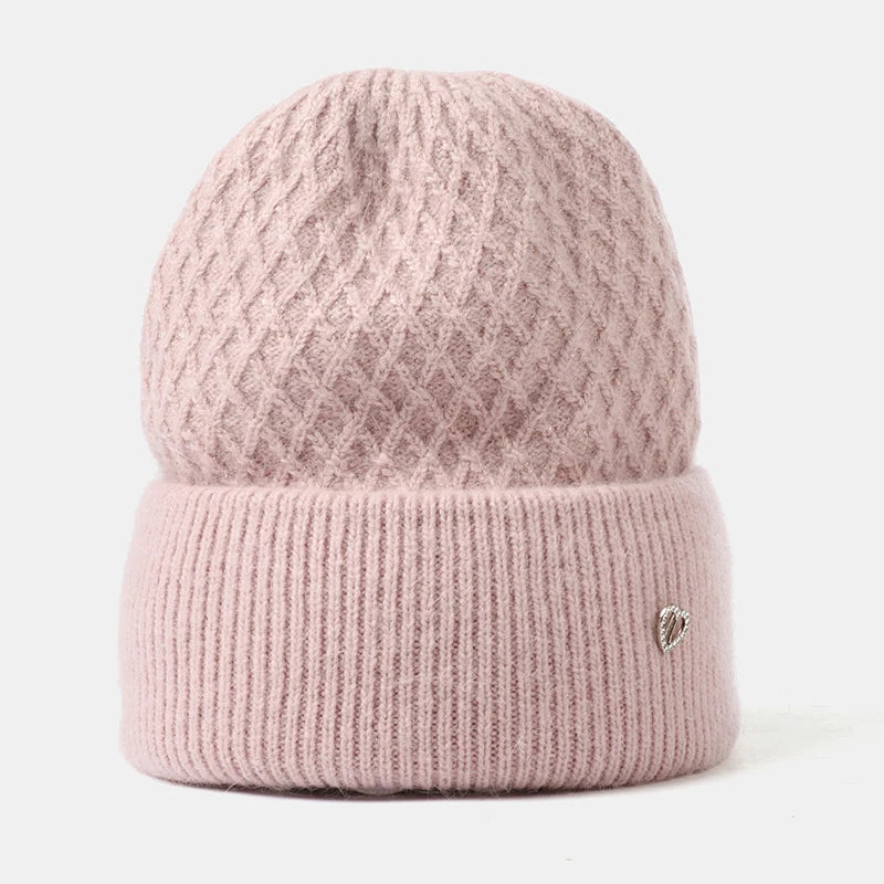 VISROVER 12 Colors Solid Real Cashmere Beanies Winter Hat For Woman Acrylic Hat Woman Autumn Warm Skullies For Man Wholesales