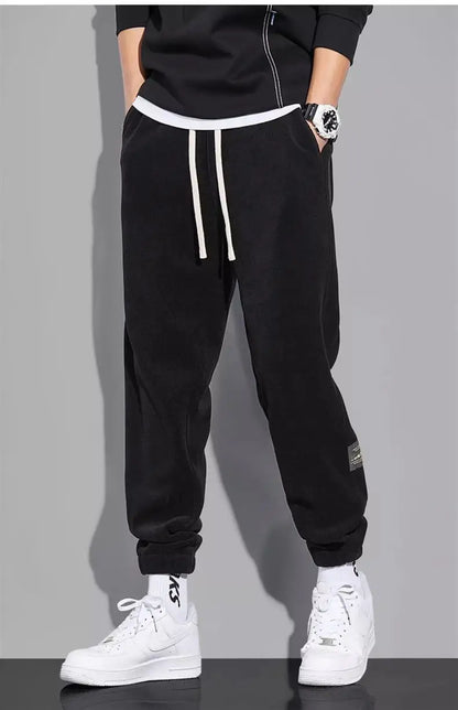 Spring Autumn Men's Loose-Fit Wide-Leg Casual Pants Trendy Brand Heavyweight Sports Korean Style Trendy Fashion Pants