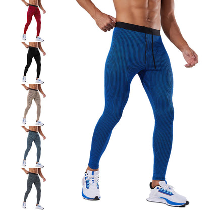 Men'S Fit Tight Leggings  Running Tight Pants Threaded Elastic Fitness Pants Gym Athletic Pants Skinny Push Up Leggings 2024