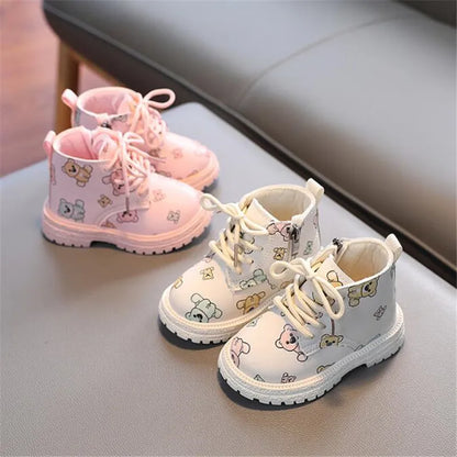 Children Boots for Girls Boys Shoes Spring Autumn PU Leather Baby Boots Fashion Toddler Kids Shoes Warm Winter Snow Boots