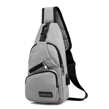 2023 New Men's USB Smart Chest Bag Crossbody Backpack Single Shoulder Bag Leisure Canvas Waist Pack