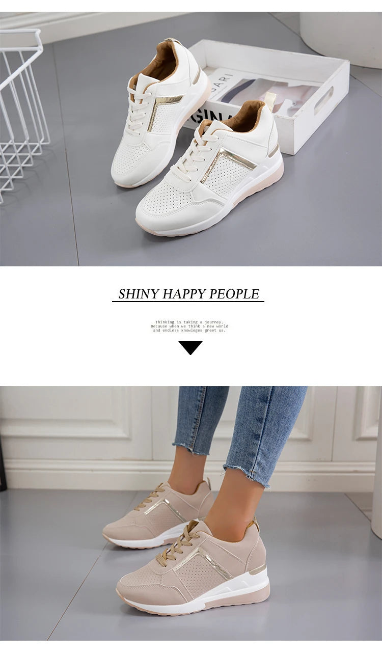 Shoes Woman 2024 Trend Summer Wedge Platform Casual Shoes Women Lace Up Sports Shoes Woman Non Slip Breathable Sneaker