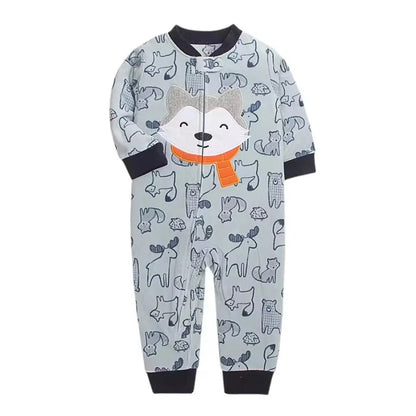 Baby Clothes Spring Autumn Warm Rompers Infant Boy Girl Indoor Pajamas Zipper Fleece Babe Animal Jumpsuit Clothing 9 -24 Months