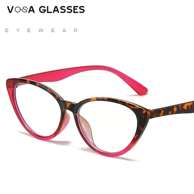 2023 Fashion Sexy Women Cat Eye Reading Glasses Retro Glasses Frame with Prescription Anti Blue Light Lenses Metal Eyewear