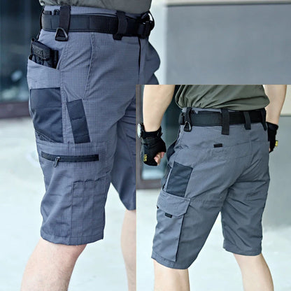 Men's Summer Casual Tactical Shorts Waterproof Military Cargo Shorts Quick Dry Multi-pocket Male Outwear Hiking Training Shorts