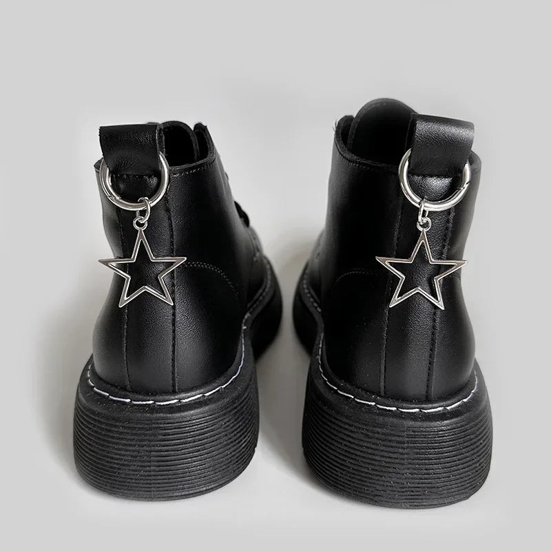 2PCS Hollow Big Stars Hearts Pendant Boots Shoes Buckles Decoration Metal Fashion Hearts Pendant Boots Shoes Buckles Shoe Charm