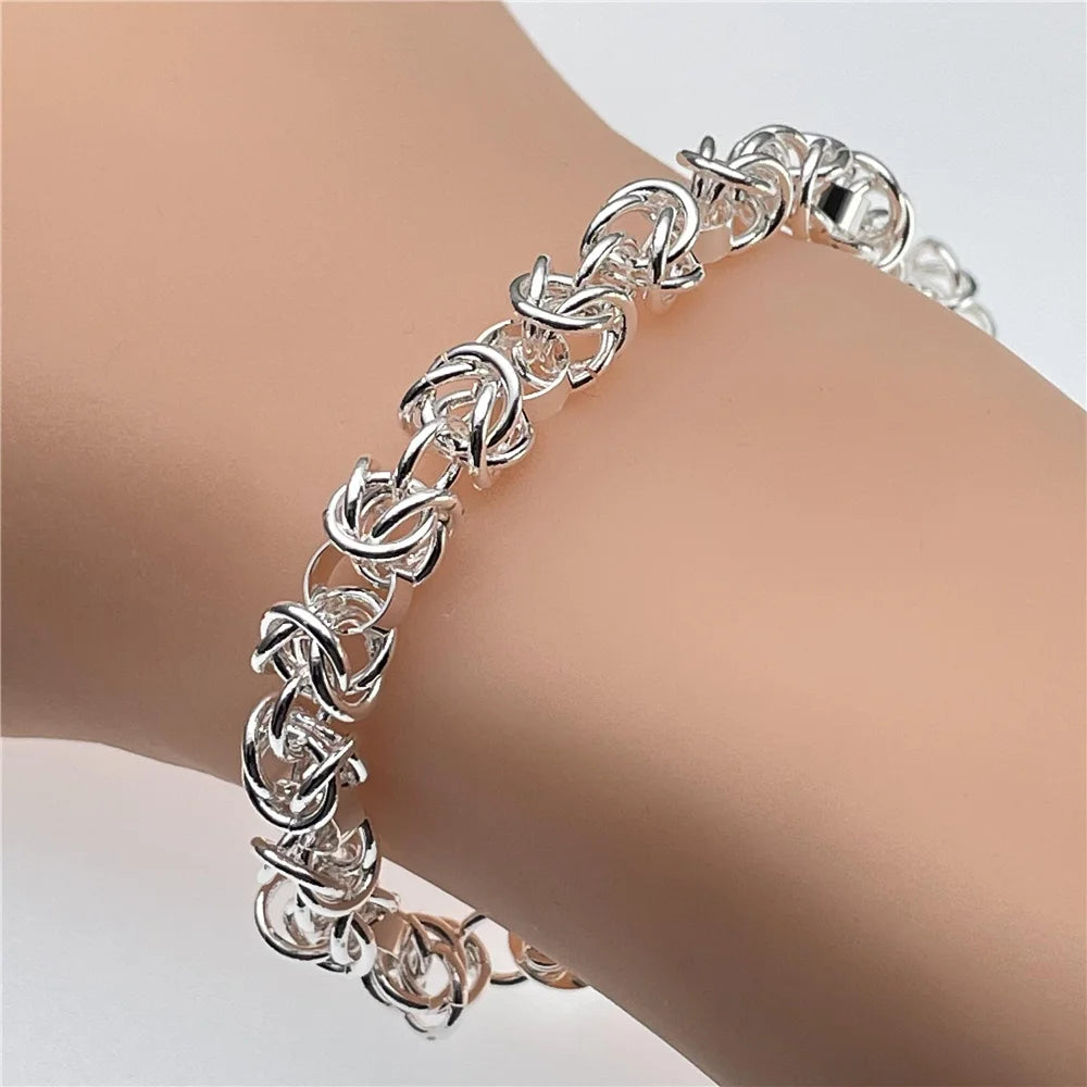 Andara Wholesale 925 Silver Bracelet Elegant Chain High Quality Jewelry For Men&Women Christmas Gifts