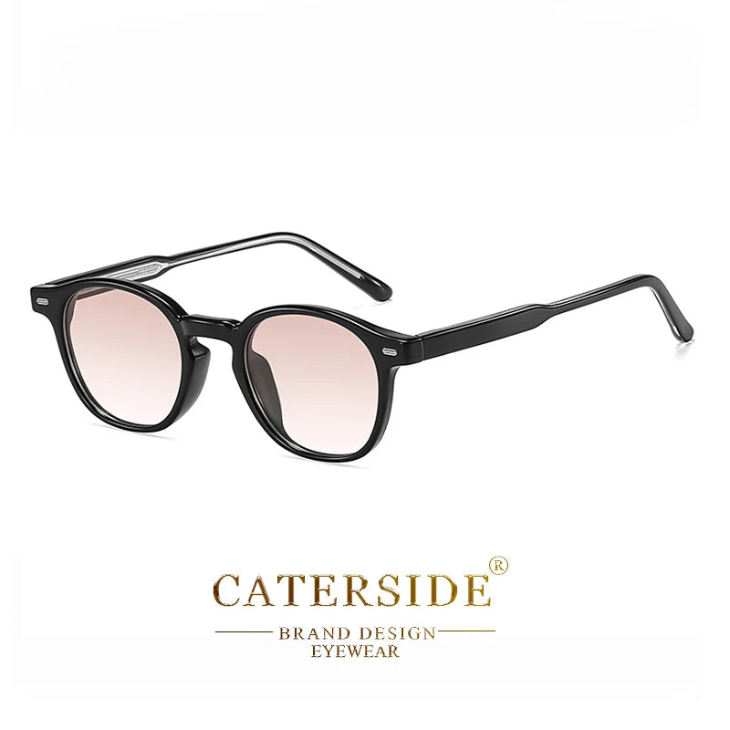 Caterside Polarized Round Sunglasses Men Punk TR Frame Core Insert Leg Retro Sun Glasses Women Set Driving Fishing Eyewear UV400