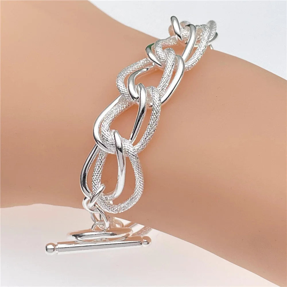 Andara Wholesale 925 Silver Bracelet Elegant Chain High Quality Jewelry For Men&Women Christmas Gifts