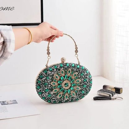 Cross-Border Hot Sunflower Dinner Bag Fashion Banquet Clutch Formal Dress Evening Bag Diamond Bag European and American Party Ba