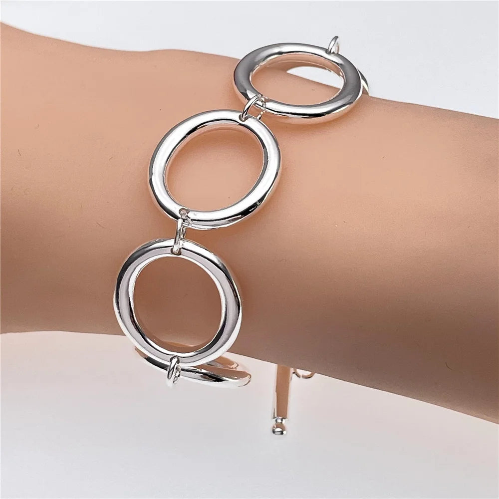 Andara Wholesale 925 Silver Bracelet Elegant Chain High Quality Jewelry For Men&Women Christmas Gifts