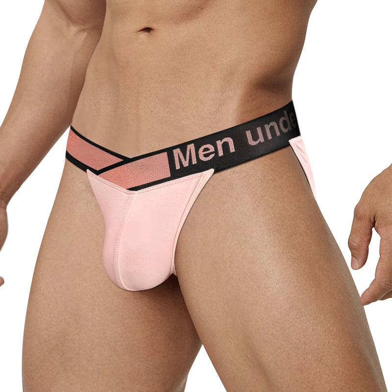 CMENIN Modal Men's Underwear Sexy High Cut Man Briefs Sissy Bikini Jockstrap Panties Male Pink Gradient Elastic Band Man Briefs