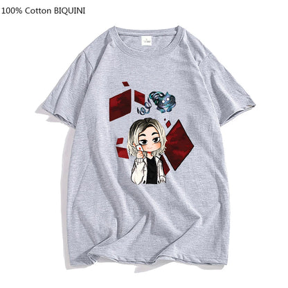 Alice In Borderland  Emblem Oversized Tshirt Men T Shirts Fashion Japanese Anime T-shirt Four Seasons 100% Cotton Short Sleeve