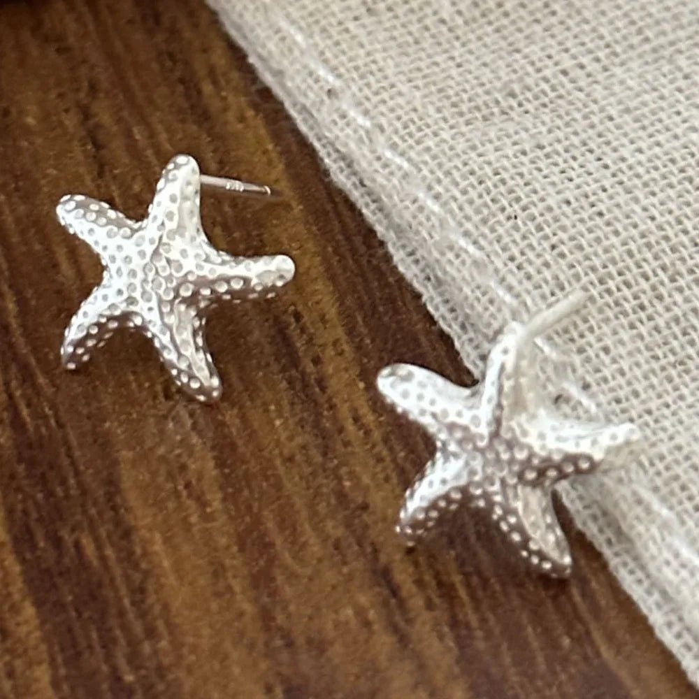 BF CLUB 925 Sterling Silver Earrings For Women Trendy Starfish Earring Prevent Allergy Party Accessories Christmas Gift